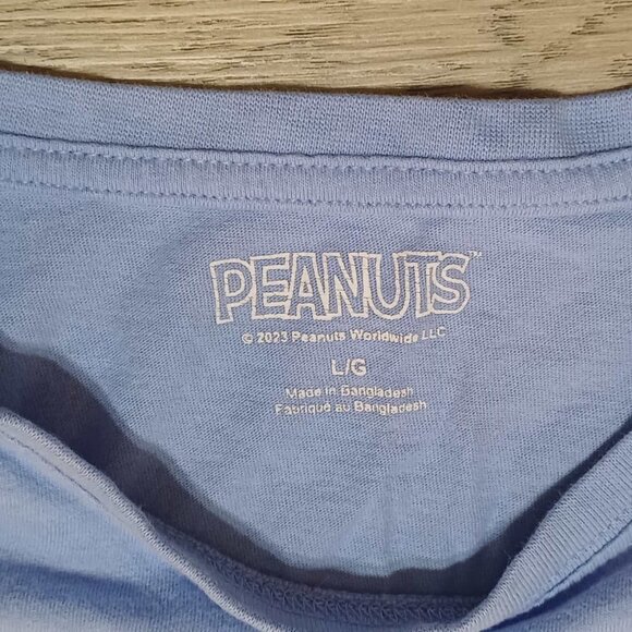 Peanuts Snoopy Large Graphic Print Crew Neck T-Shirt - Picture 3 of 5